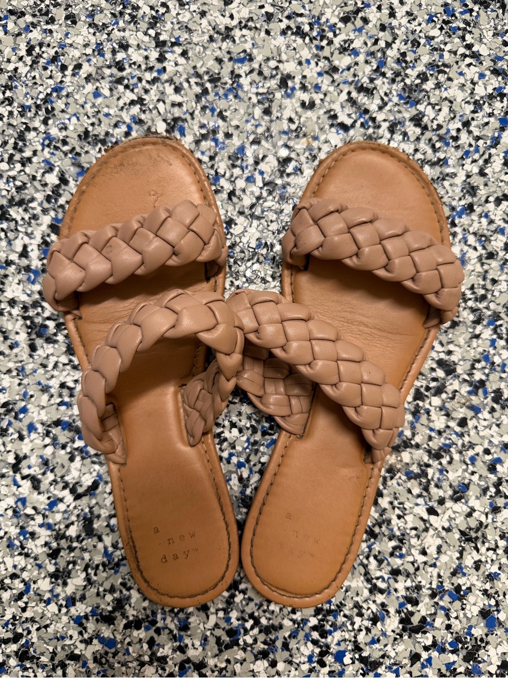 *AS IS* a new day Braided Double-Strap Slide Sandals in Tan